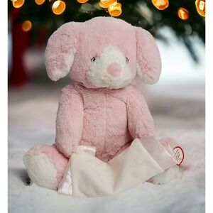 GUND Peek-a-Boo Furry Friends Animated Puppy Plush, Pink, 10" Satin Trim Blanket